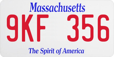 MA license plate 9KF356
