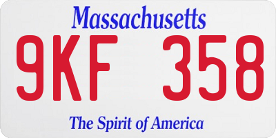 MA license plate 9KF358