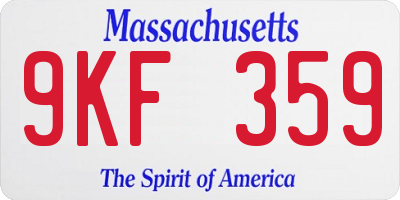 MA license plate 9KF359