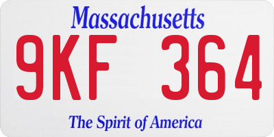 MA license plate 9KF364
