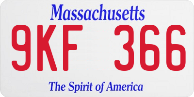 MA license plate 9KF366