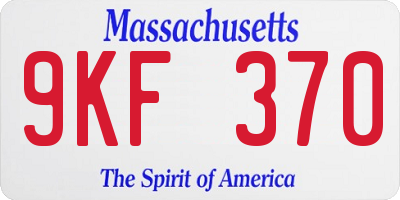 MA license plate 9KF370