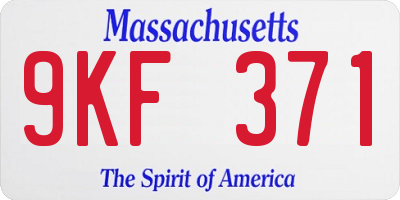 MA license plate 9KF371