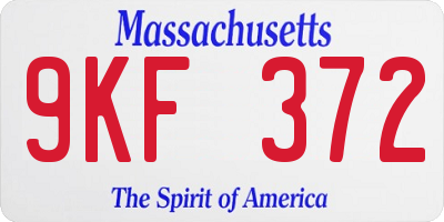 MA license plate 9KF372