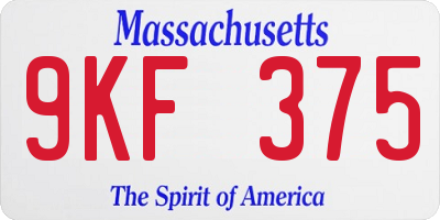 MA license plate 9KF375