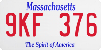 MA license plate 9KF376
