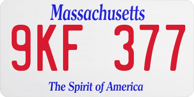 MA license plate 9KF377