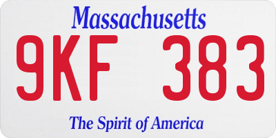 MA license plate 9KF383
