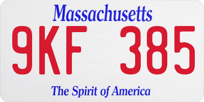 MA license plate 9KF385