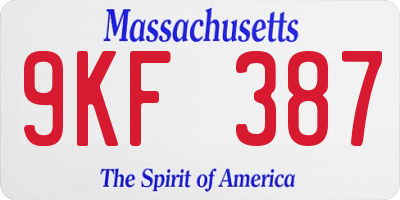 MA license plate 9KF387