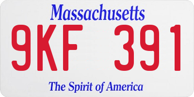 MA license plate 9KF391