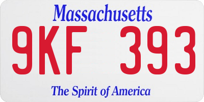 MA license plate 9KF393