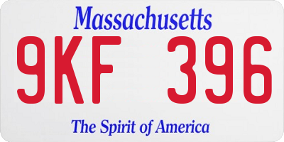 MA license plate 9KF396