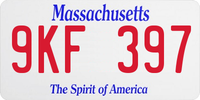 MA license plate 9KF397