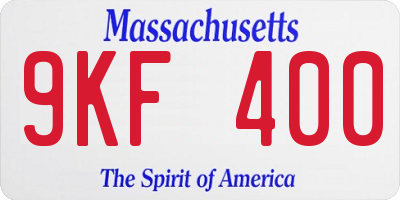 MA license plate 9KF400