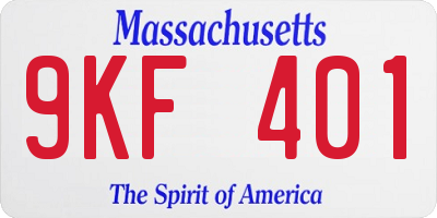 MA license plate 9KF401