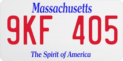 MA license plate 9KF405