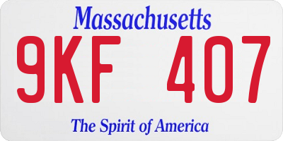 MA license plate 9KF407