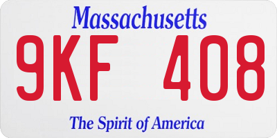 MA license plate 9KF408