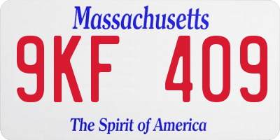 MA license plate 9KF409