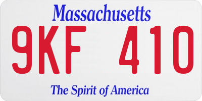 MA license plate 9KF410