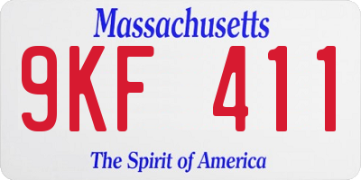 MA license plate 9KF411