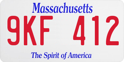 MA license plate 9KF412