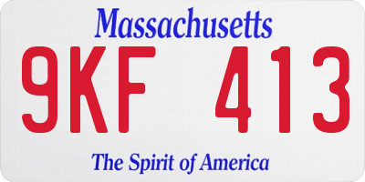 MA license plate 9KF413