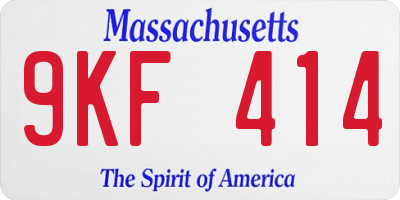 MA license plate 9KF414