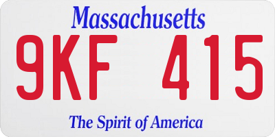 MA license plate 9KF415