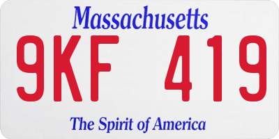MA license plate 9KF419