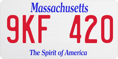 MA license plate 9KF420