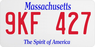 MA license plate 9KF427