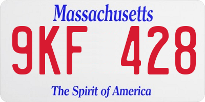 MA license plate 9KF428