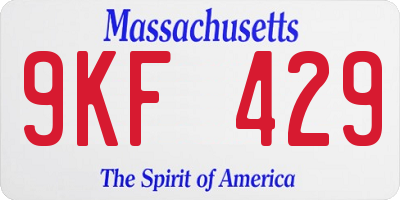 MA license plate 9KF429