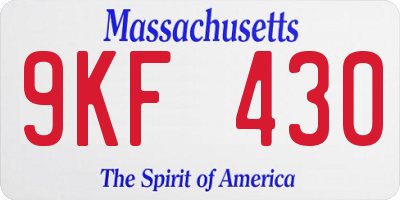 MA license plate 9KF430