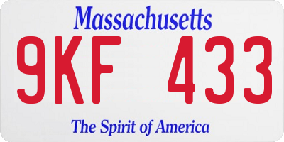 MA license plate 9KF433