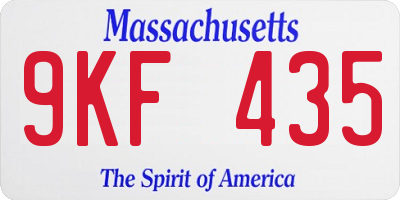 MA license plate 9KF435