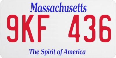 MA license plate 9KF436