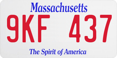 MA license plate 9KF437