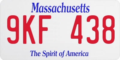 MA license plate 9KF438