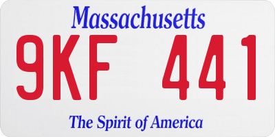 MA license plate 9KF441