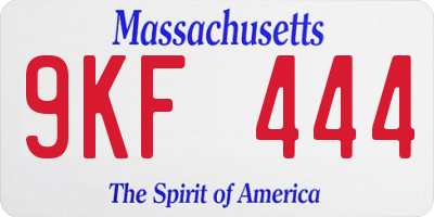 MA license plate 9KF444