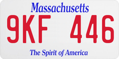 MA license plate 9KF446