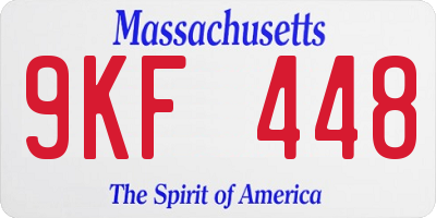 MA license plate 9KF448