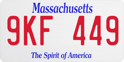 MA license plate 9KF449
