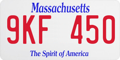MA license plate 9KF450