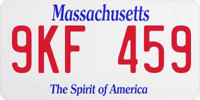 MA license plate 9KF459