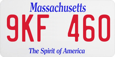 MA license plate 9KF460