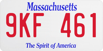 MA license plate 9KF461